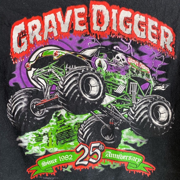 Vintage 25th Anniversary Grave Digger T-shirt - Picture 4 of 5